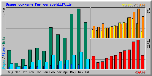 Usage summary for genavehlift.ir